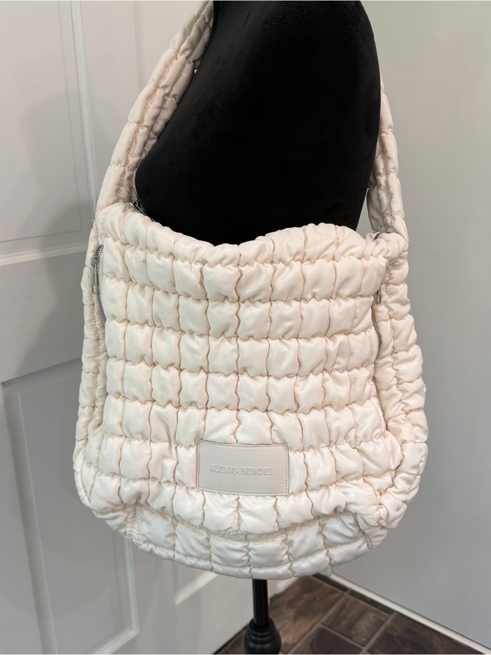 Alexis Bittar White Quilted Shoulder Bag large